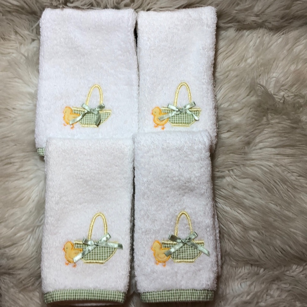 4 ORRIS WHITE DUCK BATHROOM HAND TOWELS
